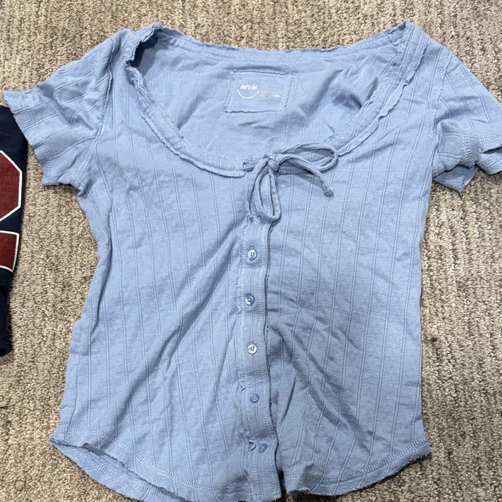 Aerie Sky Blue Button-Down Shirt